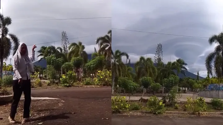 Fenomena Awan Lentikularis di Gunung Tanggamus Bikin Heboh Warga