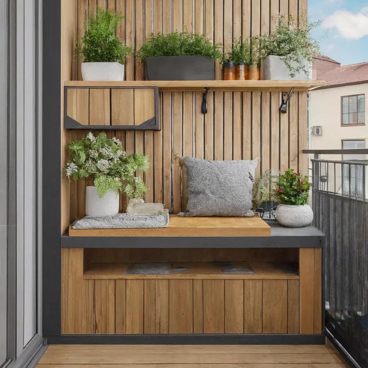 Bangku storage serbaguna untuk teras kecil