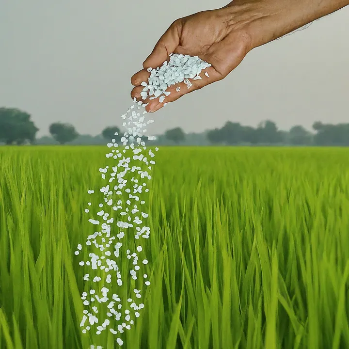 Pupuk Urea di tangan petani sawah