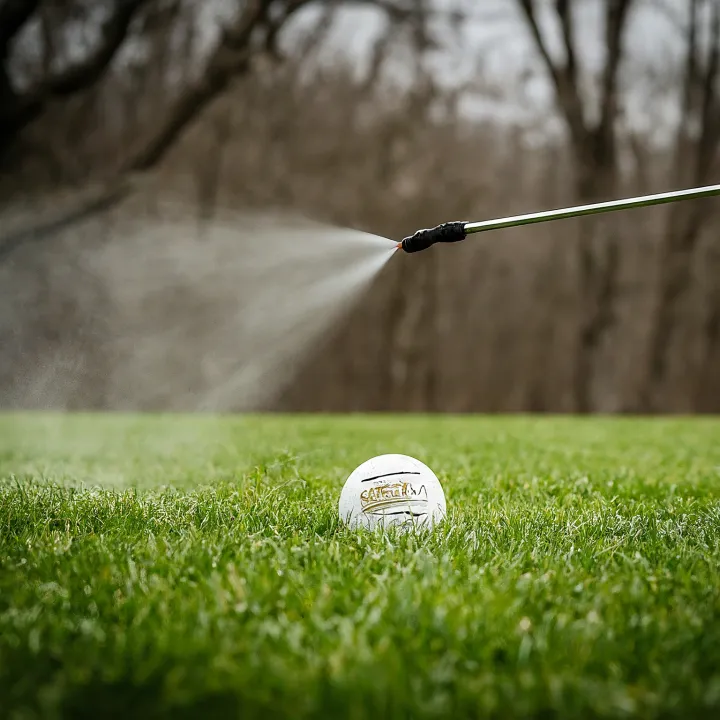 Insektisida organik yang aman disemprotkan perlahan di kandang ayam, memastikan keamanan ayam