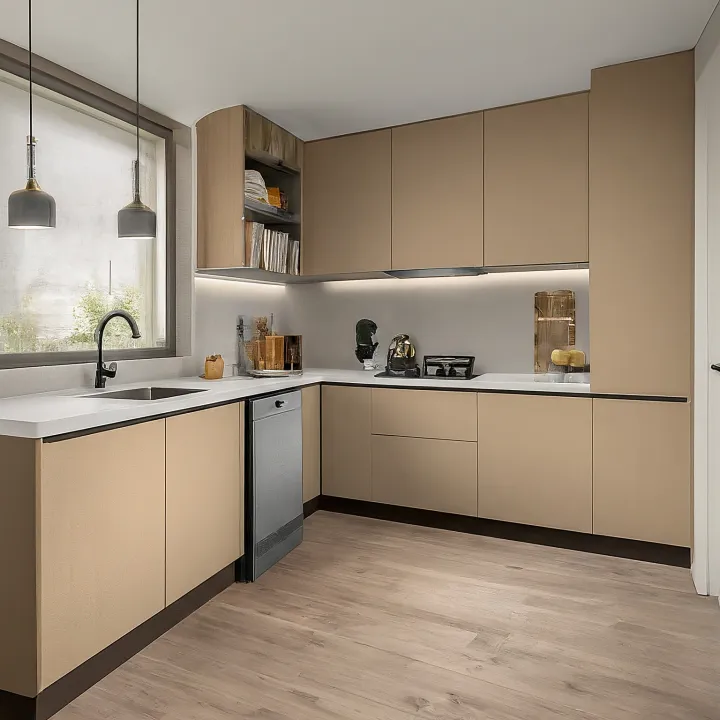 Dapur mungil multifungsi dekat pintu servis belakang