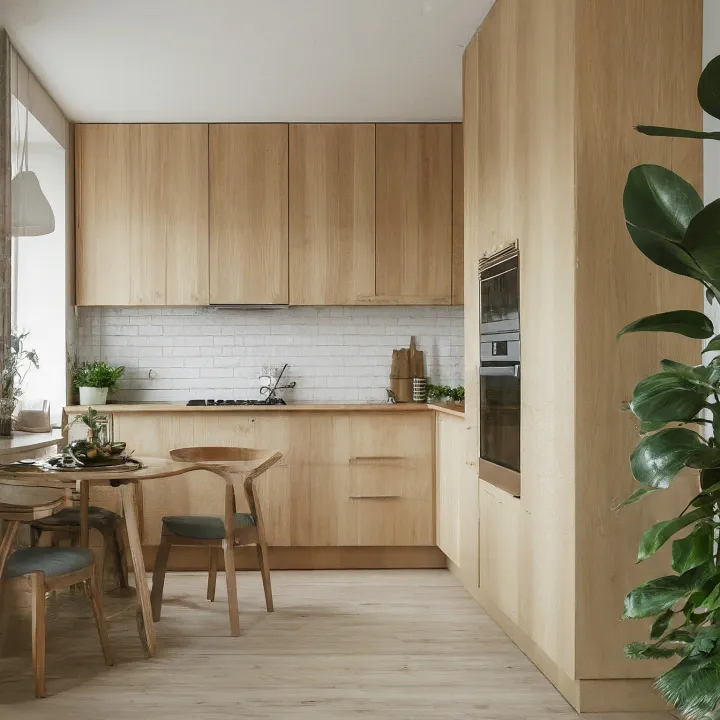 Gaya skandinavia kitchen set apartemen studio