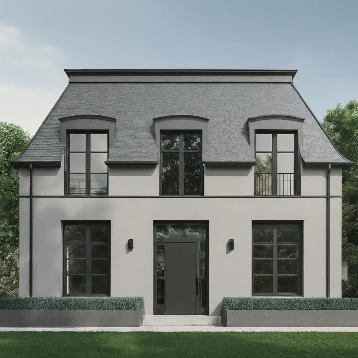 Fasad rumah minimalis modern yang terinspirasi dari arsitektur Prancis