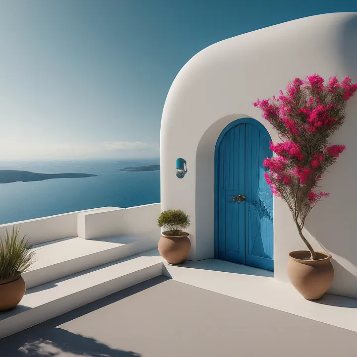 Rumah minimalis dengan inspirasi dari arsitektur Santorini Yunani