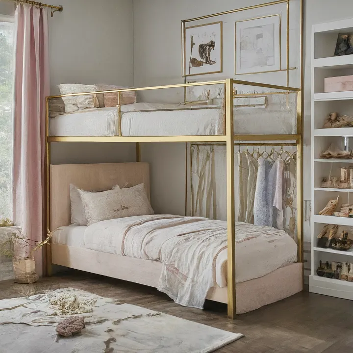 Area bawah loft bed diubah menjadi walk-in closet mini