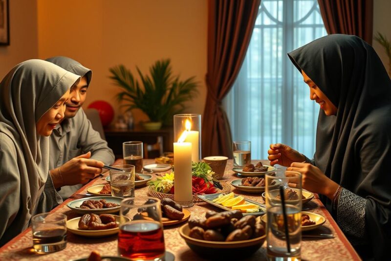 Keluarga Indonesia berbuka puasa bersama di bulan Ramadhan