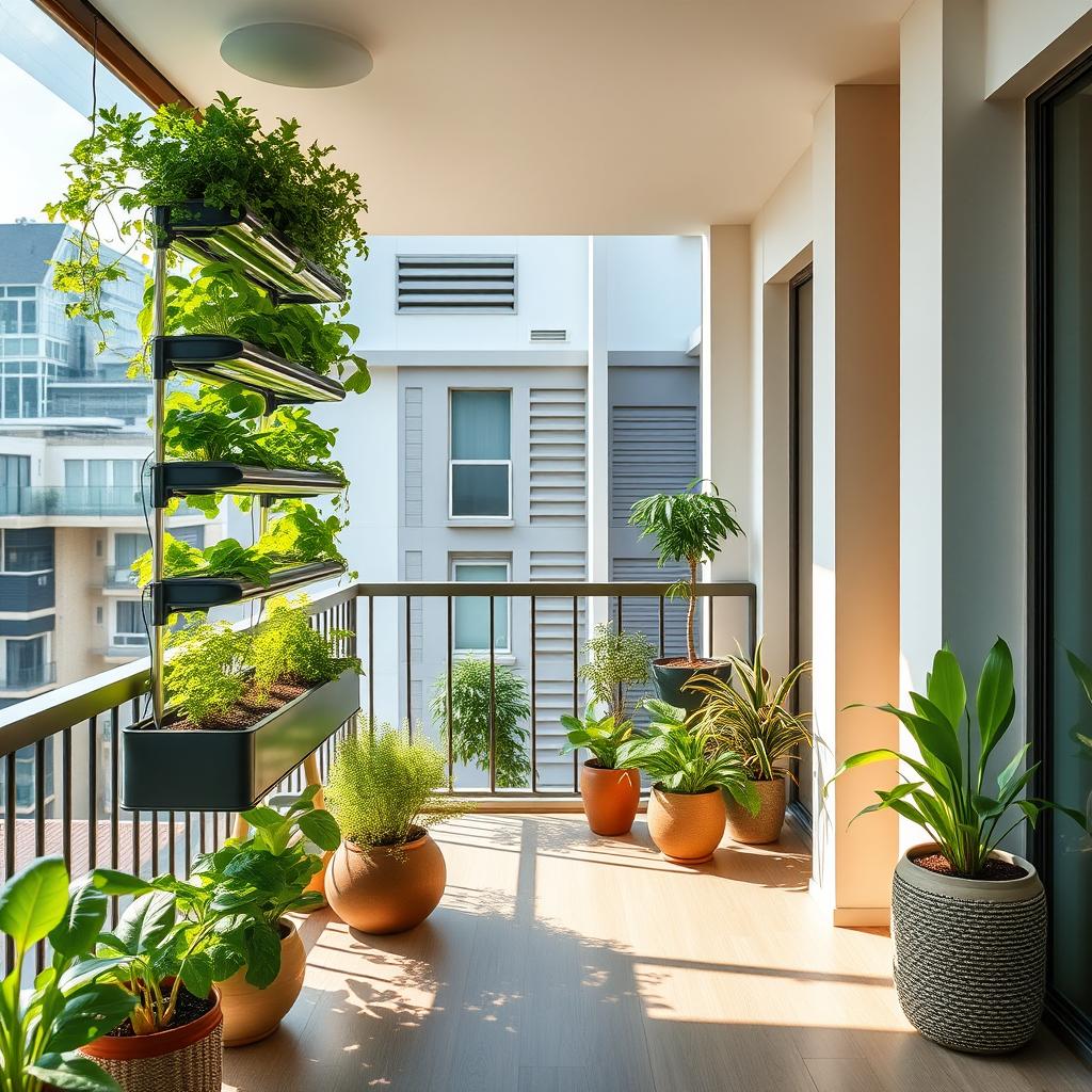 Urban farming dengan tanaman hidroponik di balkon rumah minimalis
