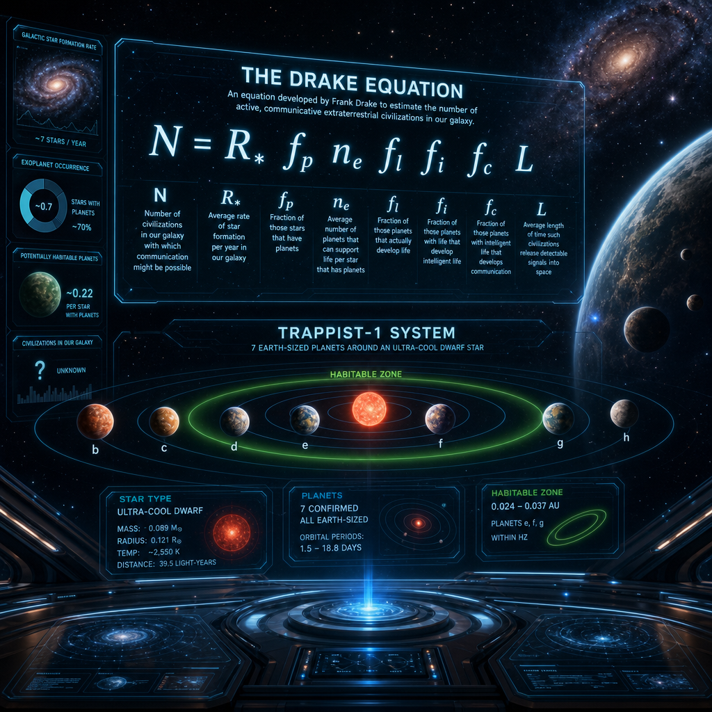 Drake Equation dan sistem exoplanet TRAPPIST-1
