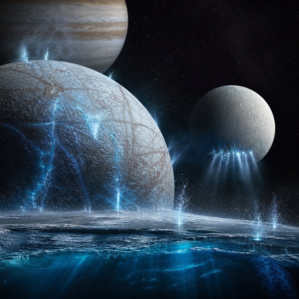 Europa dan Enceladus dengan samudra bawah permukaan