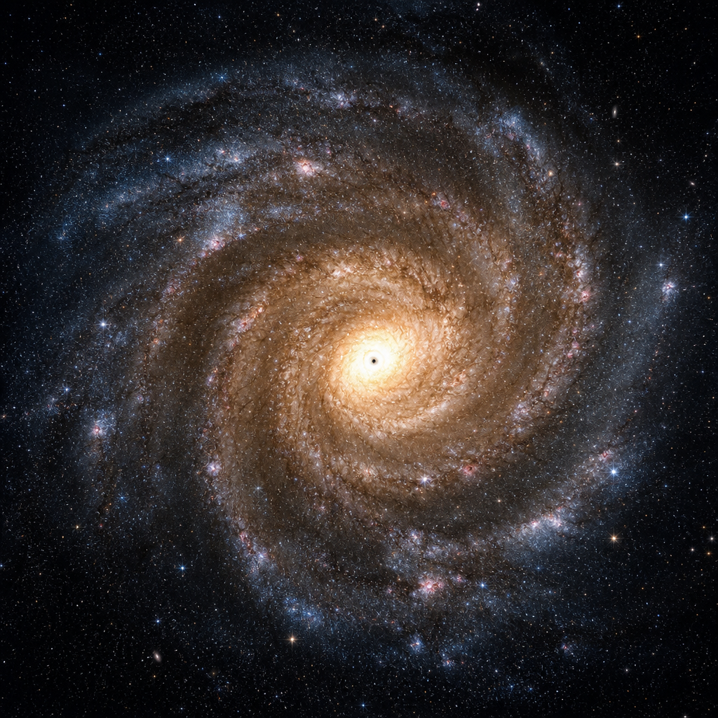 Galaksi Bima Sakti dengan lengan spiral