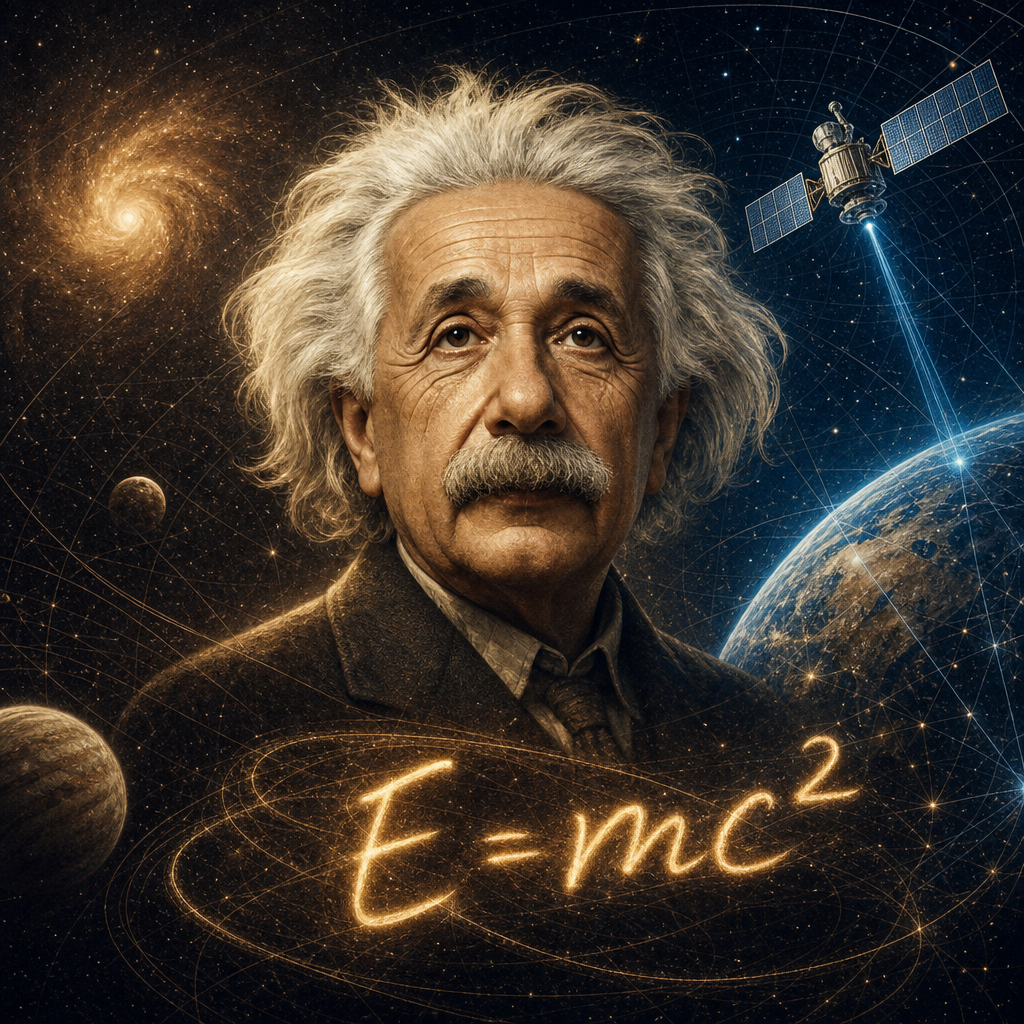 Konsep persamaan Einstein dan satelit GPS di luar angkasa
