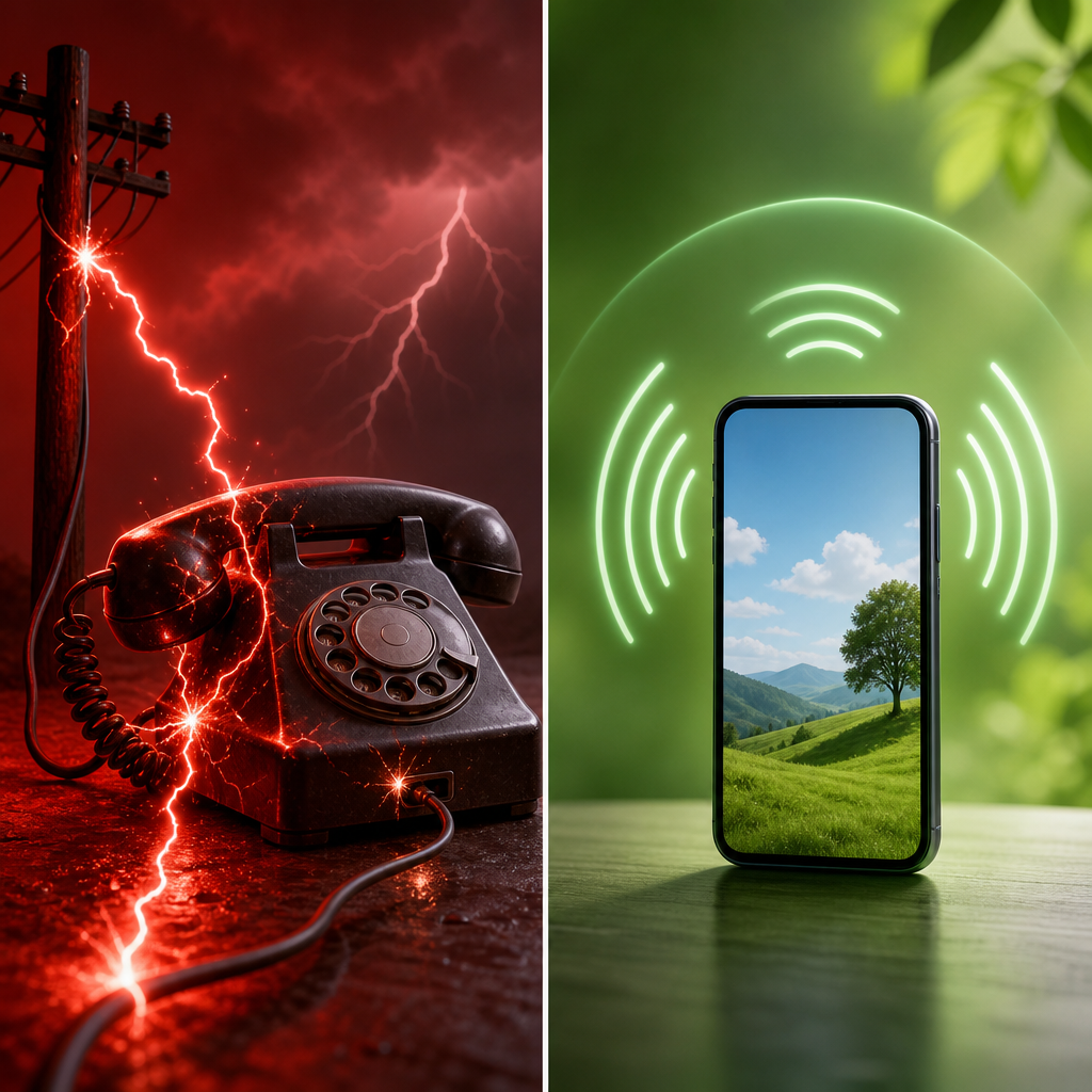 Perbandingan bahaya telepon kabel vs keamanan handphone saat petir