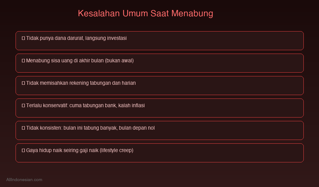 Kesalahan umum yang harus dihindari