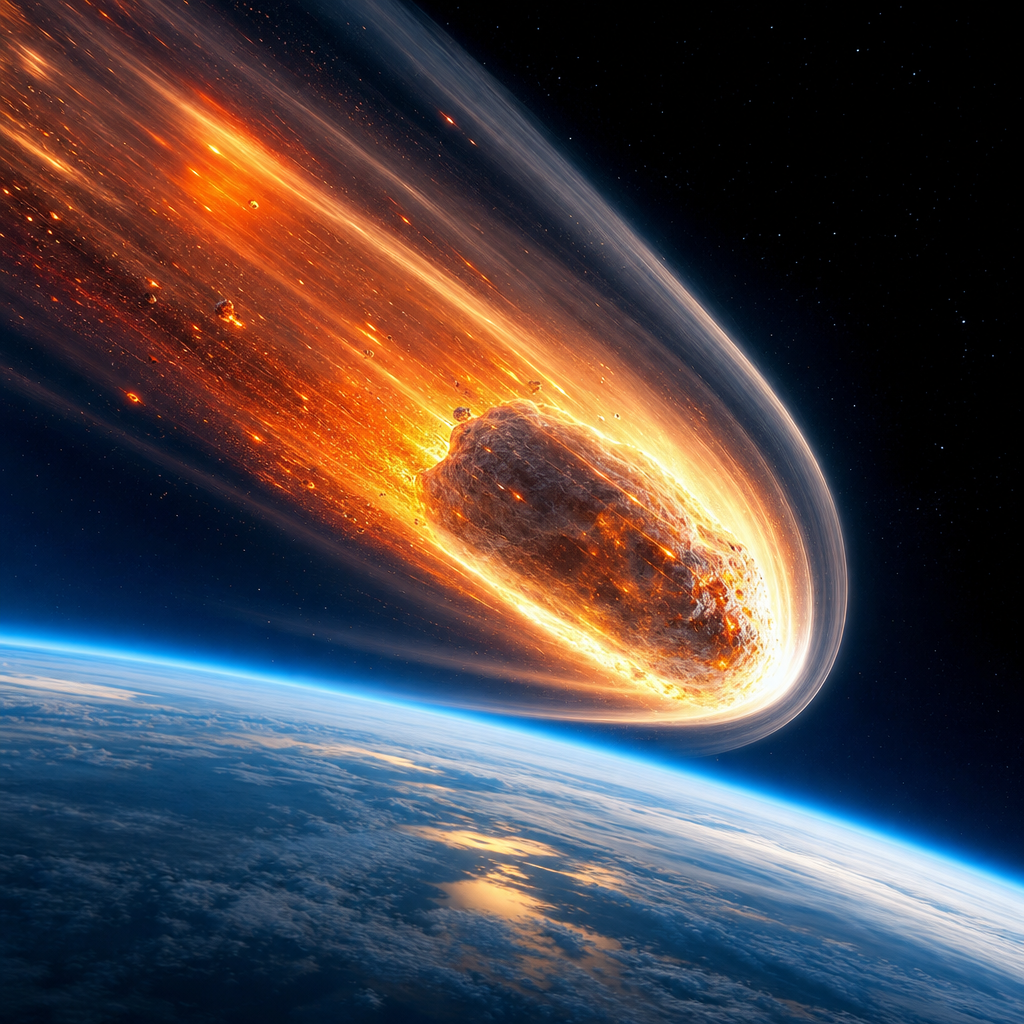 Meteor terbakar saat memasuki atmosfer Bumi