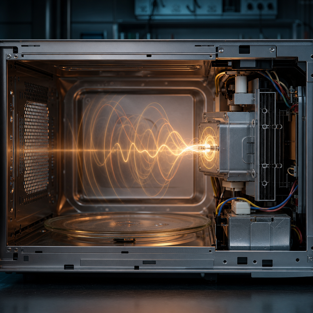 Komponen magnetron di dalam microwave oven