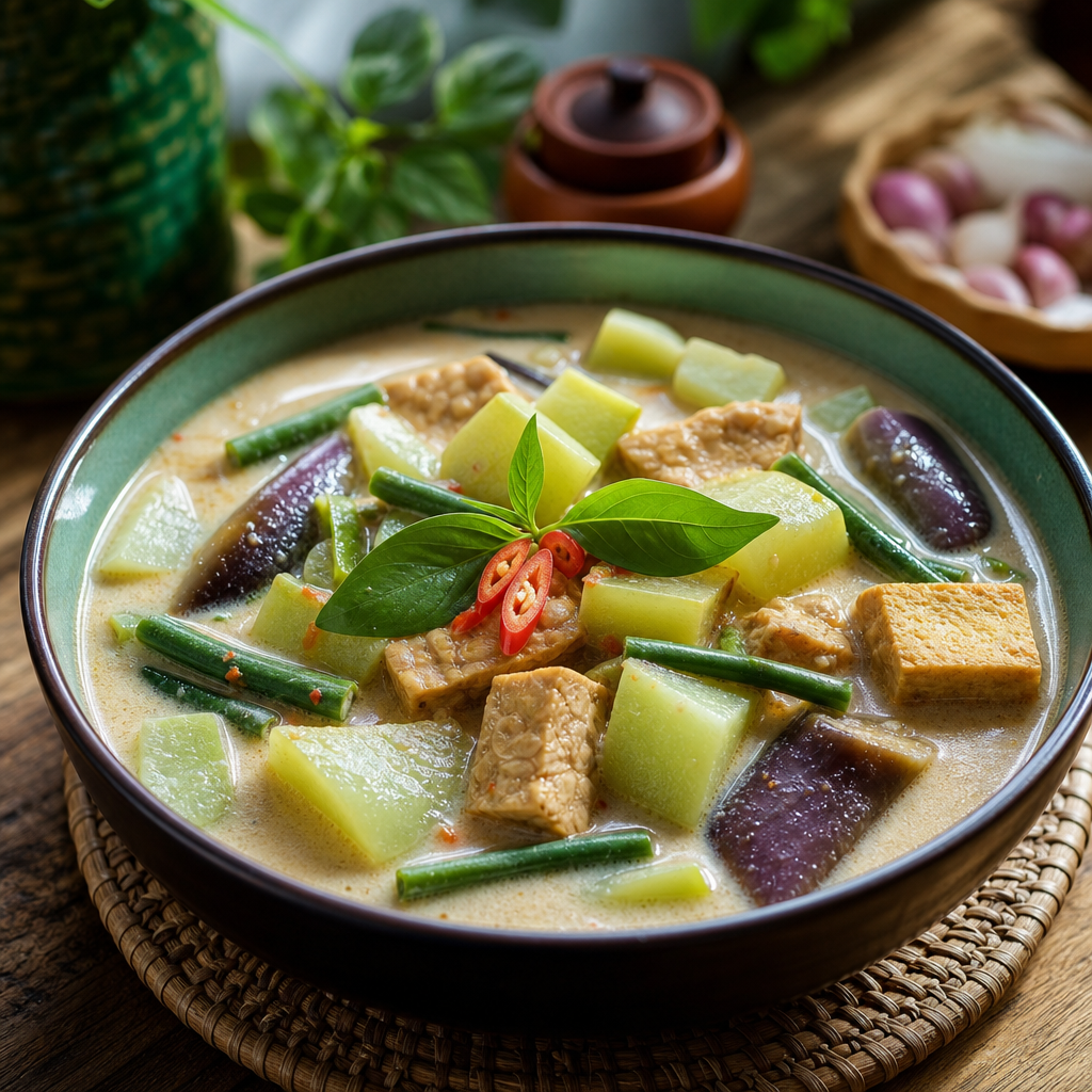 Sayur lodeh rumahan dengan santan dan sayuran
