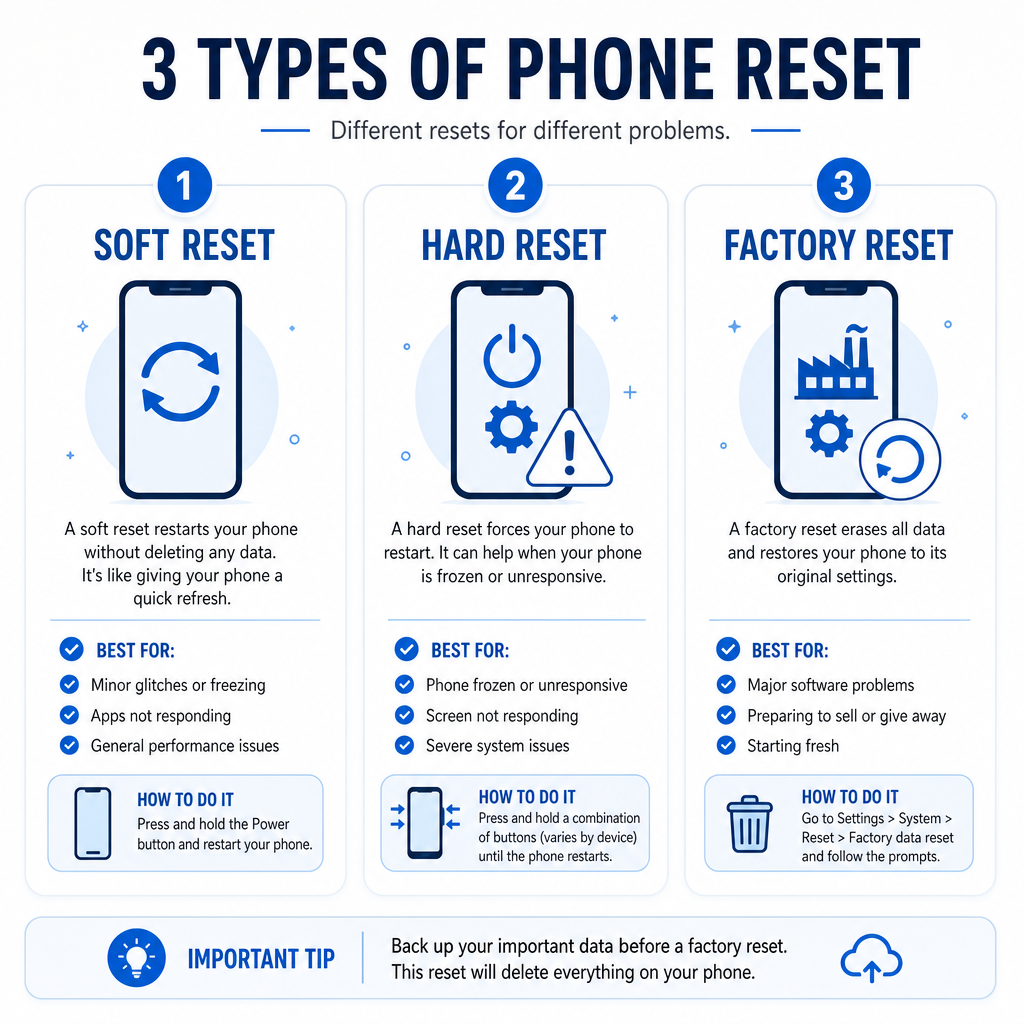 Jenis-jenis reset HP soft reset hard reset factory reset