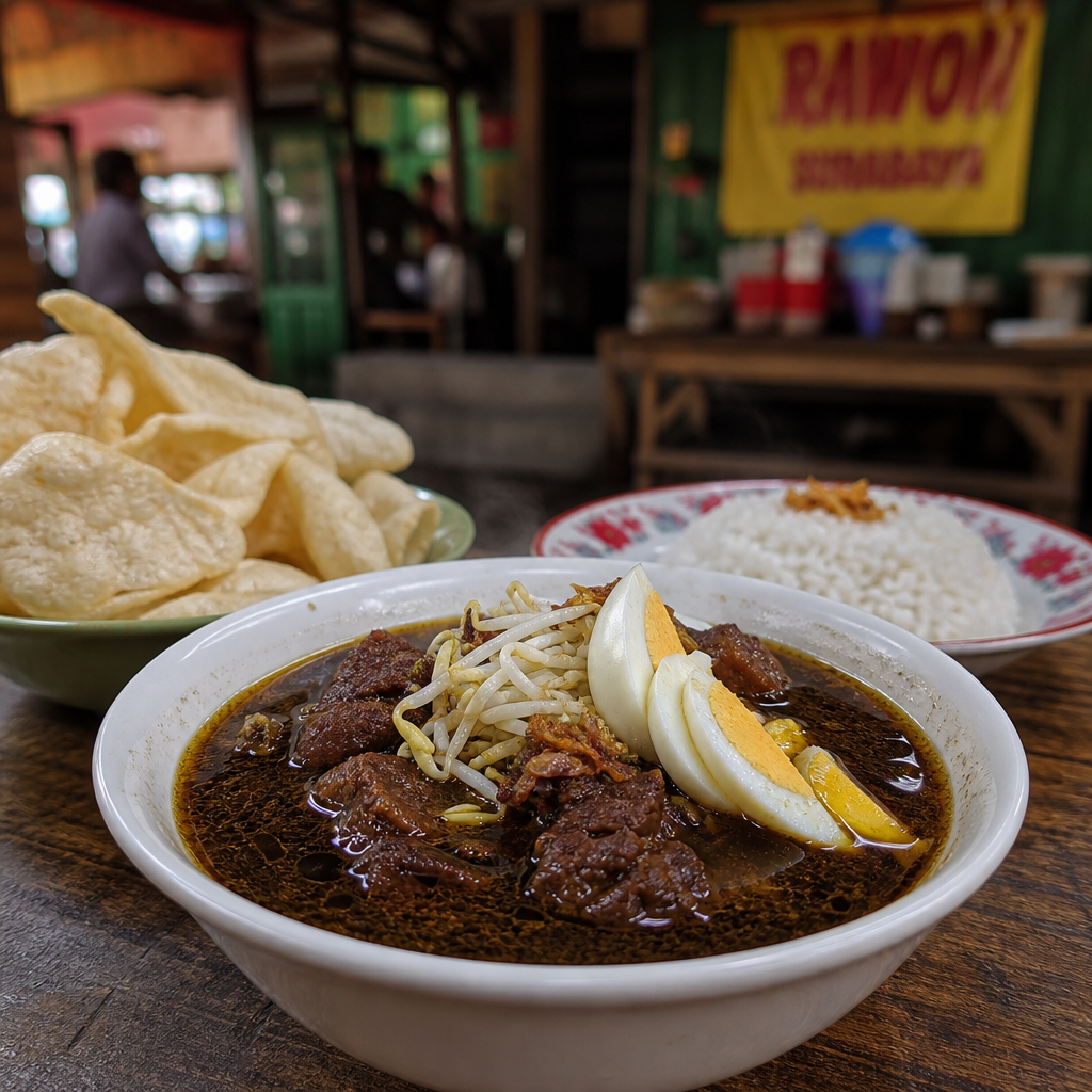 Rawon Surabaya sebagai kuliner kaki lima khas Jawa Timur