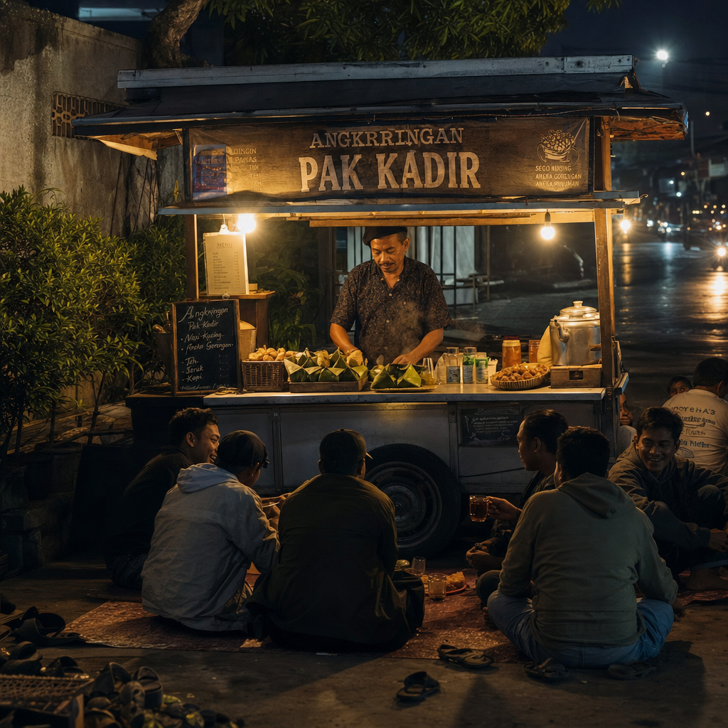Angkringan malam hari di Yogyakarta