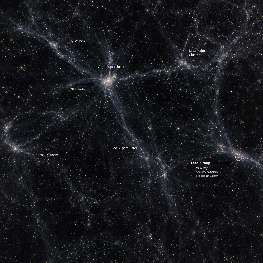Struktur cosmic web dan superkluster galaksi