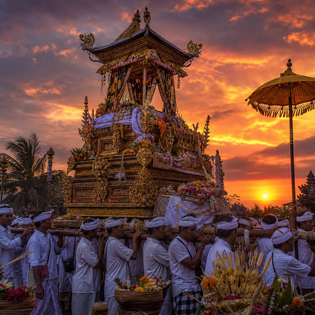 Tradisi Bali seperti Ngaben Melasti dan Nyepi