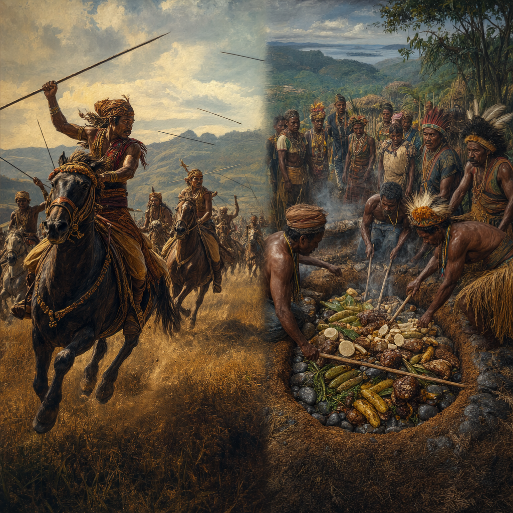 Pasola Sumba dan Bakar Batu Papua