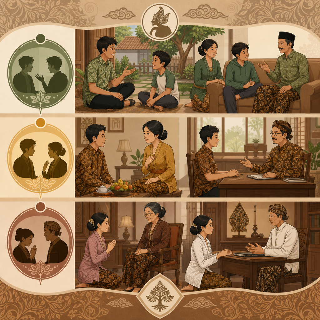 Contoh tingkatan bahasa Jawa ngoko krama dan madya