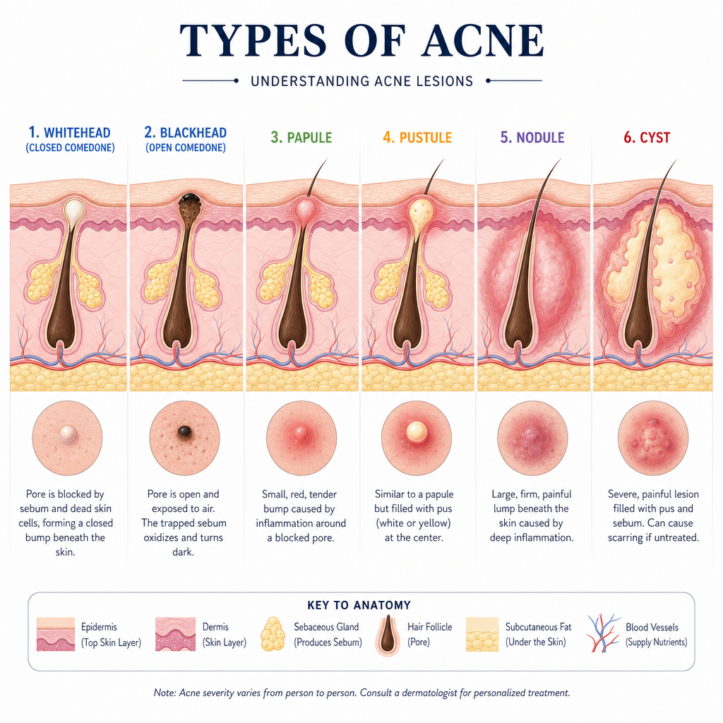 Jenis-jenis jerawat dari komedo hingga cystic acne